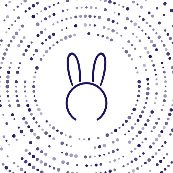 Masque bleu avec de longues oreilles de lapin icône isolée sur fond blanc. Accessoire fétiche. Jouet sexuel pour adulte. Cercle abstrait points aléatoires. Illustration vectorielle — Image vectorielle