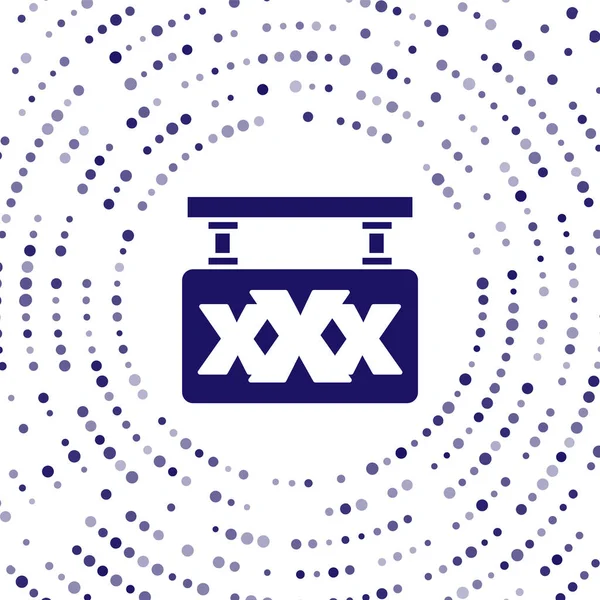 Kék Szex bolt ikon elszigetelt fehér háttérrel. Szexbolt, online szexbolt, felnőtt erotikus termékek koncepciója. Absztrakt kör véletlenszerű pontok. Vektorillusztráció — Stock Vector