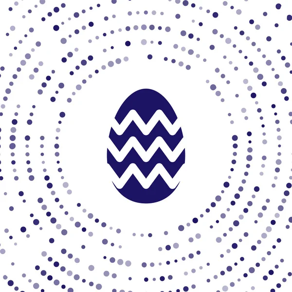 Icono azul huevo de Pascua aislado sobre fondo blanco. Feliz Pascua. Puntos aleatorios de círculo abstracto. Ilustración vectorial — Vector de stock