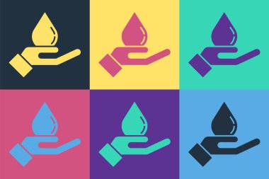 Popüler sanatlar, arka planda sabun simgesiyle el yıkama. Virüs ve bakterileri önlemek için ellerini sabunla yıkıyorsun. Vektör İllüstrasyonu