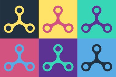 Pop Art Virüs simgesi renk arkaplanında izole edildi. Corona virüsü 2019-nCoV. Bakteri ve mikroplar, hücre kanseri, mikrop, mantar. Vektör İllüstrasyonu