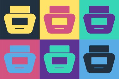 Pop sanat kremi ya da losyon kozmetik tüp ikonu renkli arka planda izole edilmiş. Erkekler için vücut bakım ürünleri. Vektör İllüstrasyonu