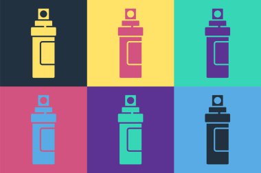 Pop Art Parfüm ikonu renk arkaplanında izole edilmiş. Vektör İllüstrasyonu