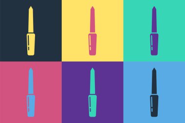 Pop Art Nail dosya simgesi renk arkaplanında izole edildi. Manikür aleti. Vektör İllüstrasyonu