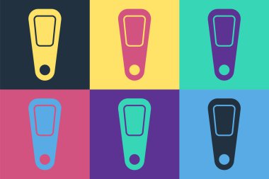 Pop Art Hand ayna simgesi renk arkaplanda izole edildi. Vektör İllüstrasyonu