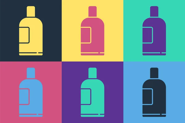 Pop art Bouteille d'icône de shampooing isolée sur fond de couleur. Illustration vectorielle — Image vectorielle