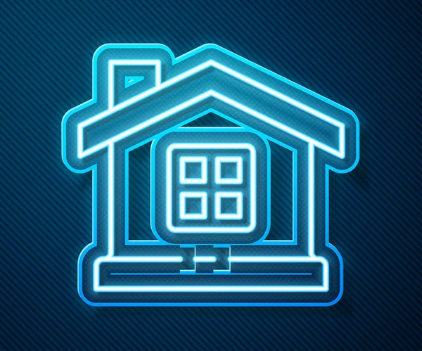 Icono Casa Aislado Sobre Fondo Azul Símbolo Casero Ilustración Vectorial — Vector de stock