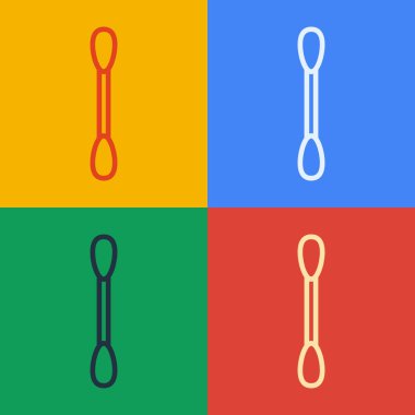 Popüler sanat eseri pamuk çubuğu kulak için renk arkaplanından izole edilmiş bir simge. Vektör İllüstrasyonu