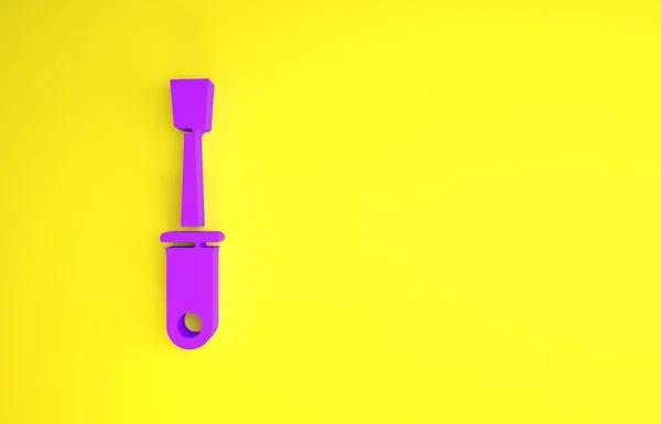 Фіолетова Піктограма Викрутки Ізольована Жовтому Тлі Символ Інструменту Обслуговування Концепція — стокове фото