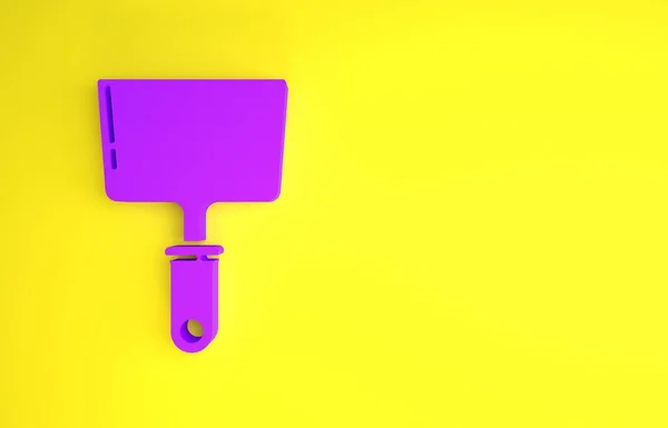 Purple Putty Cuchillo Icono Aislado Sobre Fondo Amarillo Espátula Herramienta — Foto de Stock