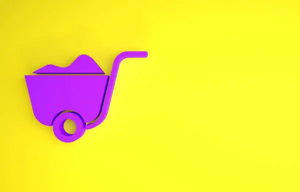 Purple Shovel Icon Isolated Yellow Background Gardening Tool Tool Horticulture — Stock Photo, Image