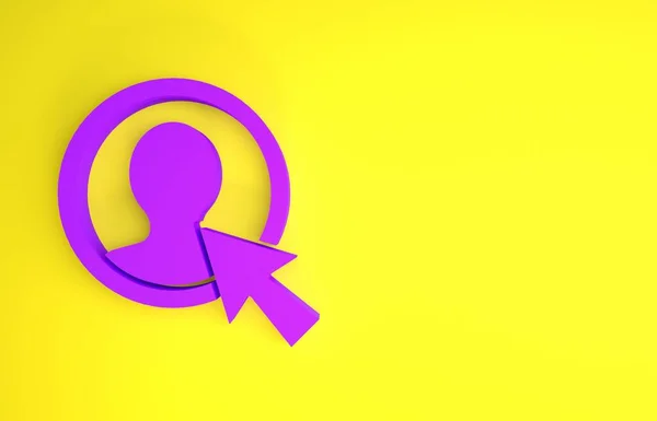 Purple Crear Icono Pantalla Cuenta Aislado Sobre Fondo Amarillo Concepto — Foto de Stock