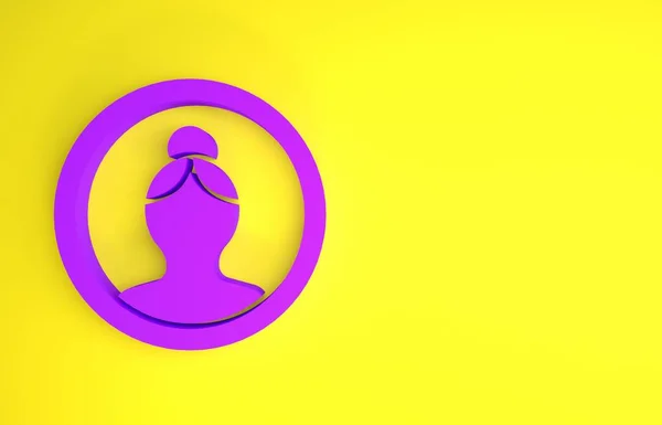 Purple Create account screen icon isolated on yellow background. Minimalism concept. 3d illustration 3D render