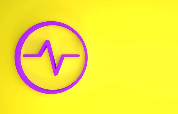 Icono Esquema Eléctrico Púrpura Aislado Sobre Fondo Amarillo Placa Circuito —  Fotos de Stock
