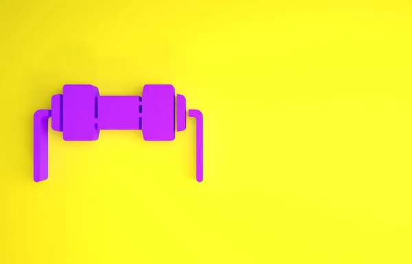 Фиолетовый Значок Сопротивления Электричества Изолирован Желтом Фоне Концепция Минимализма Рендеринг — стоковое фото