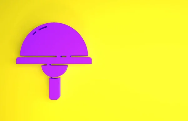 Icono Diodo Emisor Luz Púrpura Aislado Sobre Fondo Amarillo Componente — Foto de Stock