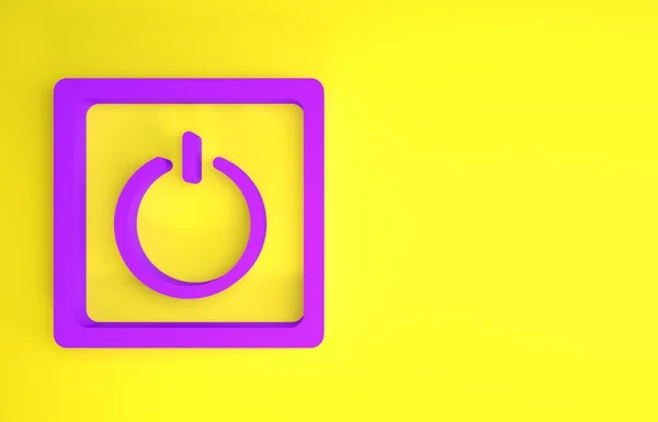 Icono Interruptor Luz Eléctrica Púrpura Aislado Sobre Fondo Amarillo Icono —  Fotos de Stock