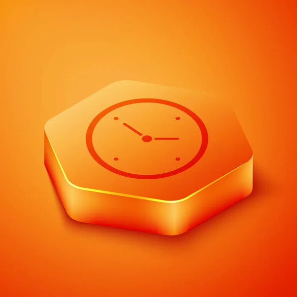 Isometrisches Symbol Für Schnelle Lieferung Auf Orangefarbenem Hintergrund Pünktlicher Service — Stockvektor