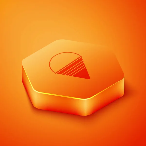 Isometric Fire Cone Bucket Icon Isolated Orange Background Metal Cone — Stock Vector