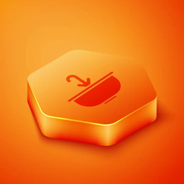 Lavabo Isométrique Avec Icône Robinet Eau Isolé Sur Fond Orange — Image vectorielle