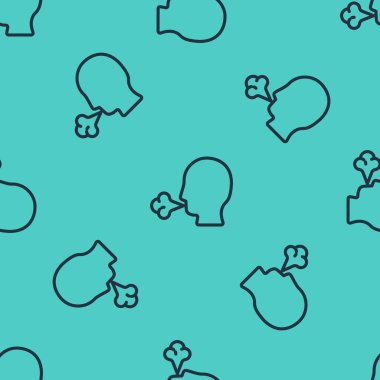 Siyah Çizgili Adam yeşil arka planda izole edilmiş ikon öksürüyor. Viral enfeksiyon, grip, grip, soğuk algınlığı semptomları. Tüberküloz, kabakulak, boğmaca. Vektör İllüstrasyonu.