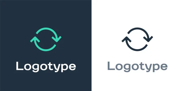 Logotype Refresh 아이콘은 흰색 배경에서 분리되었다. 기름넣는 상징. 원 모양의 회전 화살표. 로고는 템플릿 요소를 디자인 합니다. 사기적 인 예 — 스톡 벡터