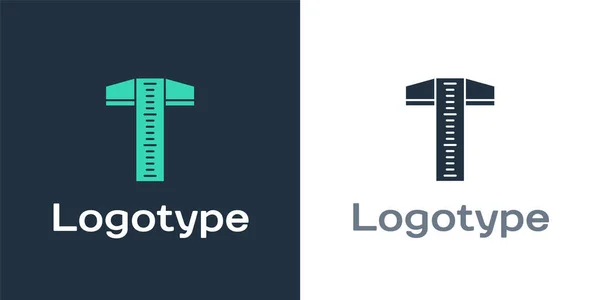 Logotipo T-square line per la stesura di icone professionali isolate su sfondo bianco. Elemento modello di design logo. Illustrazione vettoriale — Vettoriale Stock