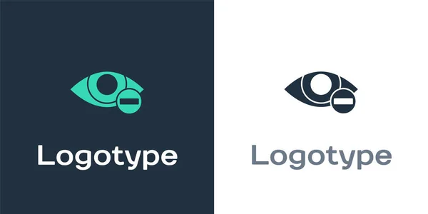 Logotype Vörös szem hatás ikon elszigetelt fehér alapon. Szemvörösség. Gyulladásos szembetegség. Logó tervezési sablon elem. Vektorillusztráció — Stock Vector