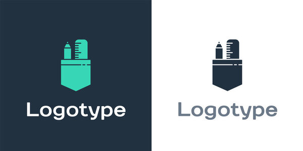 Logotype Crossed ruler and pencil icon isolated on white background. Straightedge symbol. Drawing and educational tools. Logo design template element. Vector Illustration