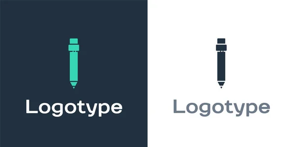 Logotipo Lápiz con icono de borrador aislado sobre fondo blanco. Dibujo y herramientas educativas. Símbolo escolar. Elemento de plantilla de diseño de logotipo. Ilustración vectorial — Vector de stock