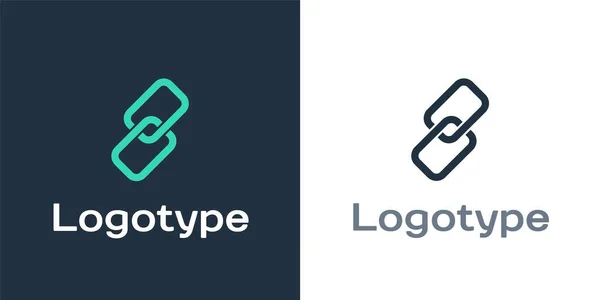 Logotyp Łańcuch link ikona izolowana na białym tle. Połączenie pojedyncze. Element szablonu logo. Ilustracja wektora — Wektor stockowy