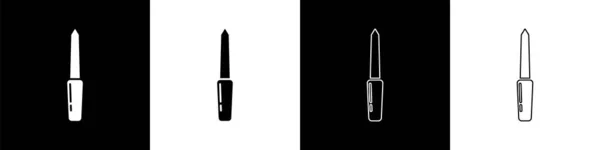 Set Nail file icon isolated on black and white background. Manicure tool. Vector Illustration — 스톡 벡터