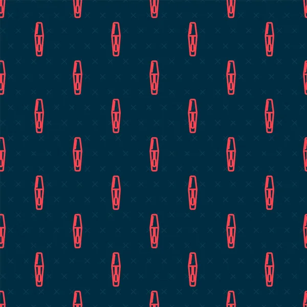 붉은 선 마스카라 브러시 아이콘은 검은 배경 위에서 솔기없는 패턴을 분리 했다. 사기적 인 예 — 스톡 벡터