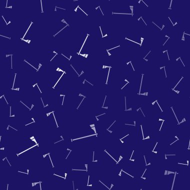 Beyaz Amerikan yerlilerinin balta ikonu mavi arka planda izole edilmiş kusursuz desen. Vektör İllüstrasyonu