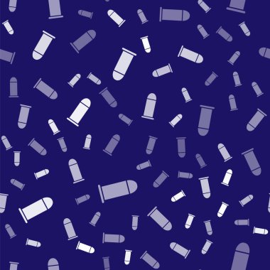 Beyaz Kurşun ikonu mavi arka planda kusursuz desen izole etti. Vektör İllüstrasyonu