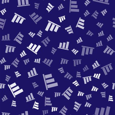 Beyaz Turta grafiksel ikonu mavi arkaplanda izole edilmiş pürüzsüz desen. Diyagram çizelgesi. Vektör İllüstrasyonu