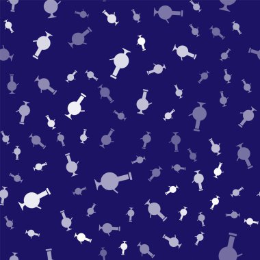 Esrar ya da kenevir ikonu içmek için beyaz cam bong mavi arka planda izole edilmiş pürüzsüz desen. Vektör İllüstrasyonu