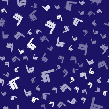 Beyaz Kol Koltuğu ikonu mavi arka planda izole edilmiş kusursuz desen. Vektör İllüstrasyonu