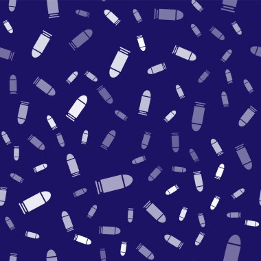 Beyaz Kurşun ikonu mavi arka planda kusursuz desen izole etti. Vektör İllüstrasyonu