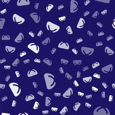 Beyaz Paskalya pastası ikonu mavi arka planda izole edilmiş kusursuz desen. Mutlu Paskalyalar. Vektör İllüstrasyonu