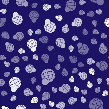 Beyaz Dünya gezegeninin su damlası ikonu mavi arka planda izole edilmiş pürüzsüz desen. Su tasarrufu ve dünya çevre koruma. Vektör İllüstrasyonu