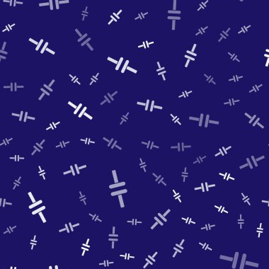 Beyaz Elektrik devre şeması ikonu mavi arkaplanda kusursuz desen izole etti. Devre kartı. Vektör İllüstrasyonu