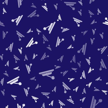 Beyaz Elektrik paneli simgesi mavi arkaplandaki kusursuz deseni izole etti. Kolu değiştir. Vektör İllüstrasyonu