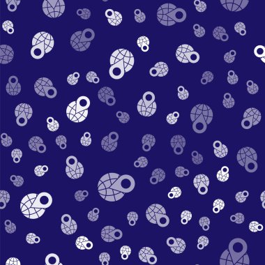 Dünya ikonundaki beyaz konum mavi arkaplanda izole edilmiş pürüzsüz desen. Dünya ya da Dünya işareti. Vektör İllüstrasyonu