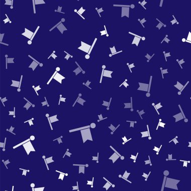 Beyaz Bayrak simgesi mavi arkaplanda izole edilmiş kusursuz desen. Yer belirleyici sembol. Vektör İllüstrasyonu