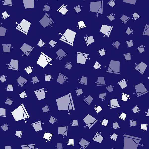 Beyaz Kova simgesi mavi arkaplandaki kusursuz deseni izole etti. Vektör İllüstrasyonu