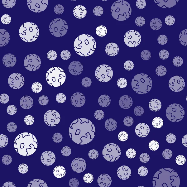 Біла Піктограма Всьому Світі Ізольовано Безшовний Візерунок Синьому Фоні Шпилька — стоковий вектор