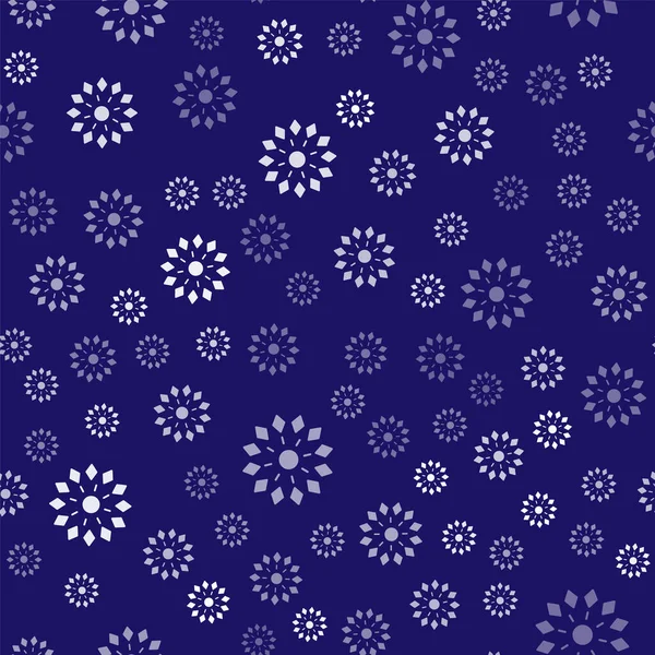 Weißes Feuerwerk Symbol Isoliert Nahtlose Muster Auf Blauem Hintergrund Konzept — Stockvektor
