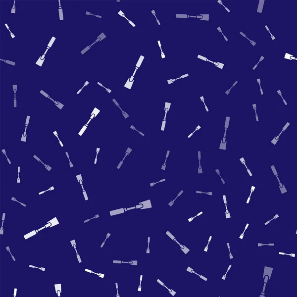 Weißes Leder Peitsche Symbol Isoliert Nahtlose Muster Auf Blauem Hintergrund — Stockvektor