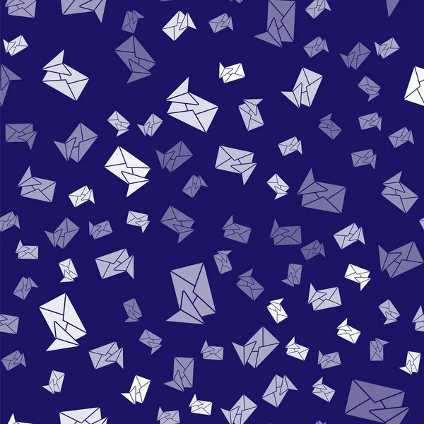 Weißes Umschlagsymbol Isoliert Nahtloses Muster Auf Blauem Hintergrund Mail Nachricht — Stockvektor